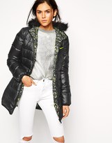 Thumbnail for your product : Nike Padded Reversible Coat With Faux Fur Trimmed Hood