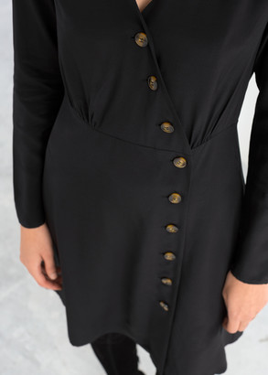 And other stories Asymmetric Button Up Wrap Dress