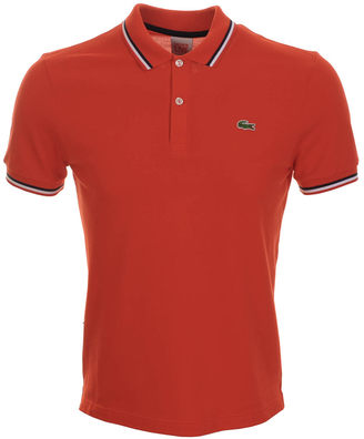 Lacoste Live Tipped Polo T Shirt Red