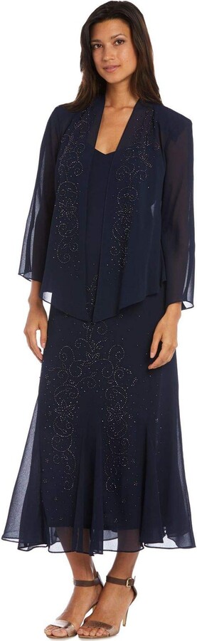 navy blue chiffon jacket