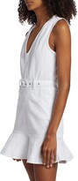 Thumbnail for your product : 7 For All Mankind Belted V-Neck Denim Minidress