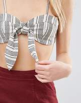 Thumbnail for your product : Glamorous Tie Front Crop Top