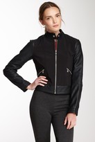 Thumbnail for your product : Kensie Faux Leather Trim Softshell Bomber Jacket