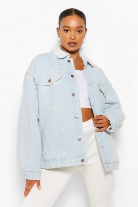 oversized borg denim jacket