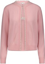 Thumbnail for your product : Minnie Rose Cashmere Pearl Trim Darling Cardigan - Green