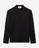 Thumbnail for your product : The Kooples Polo coton noir col officier fentes
