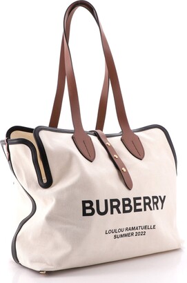 Burberry Neutral Logo Canvas Tote Bag - ShopStyle