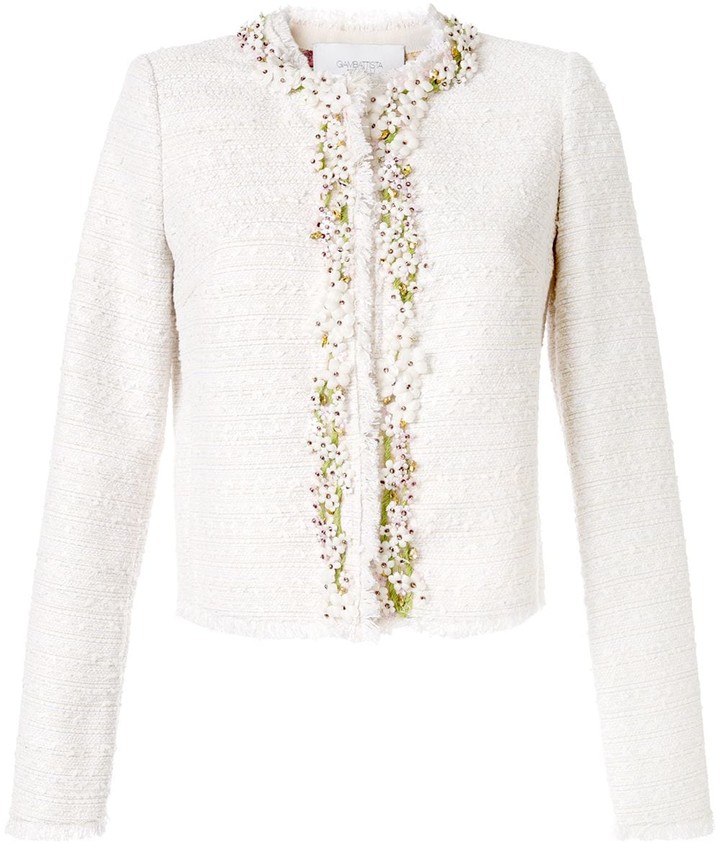 Giambattista Valli Floral Embellished Tweed Jacket - ShopStyle