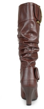 Journee Collection Meme Wide Calf Wedge Boot