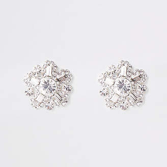 River Island Womens Silver tone diamante stud earrings