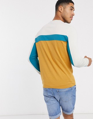ASOS DESIGN long sleeve t-shirt with colour block panels