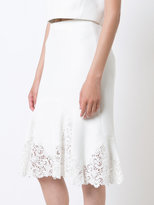 Thumbnail for your product : Rebecca Taylor lace trim flared skirt