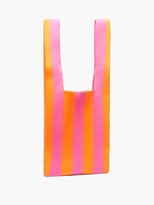 Thumbnail for your product : LASTFRAME Medium Striped Rib-knit Tote Bag - Orange Multi