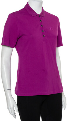 Burberry Purple Cotton Pique Polo T-Shirt M