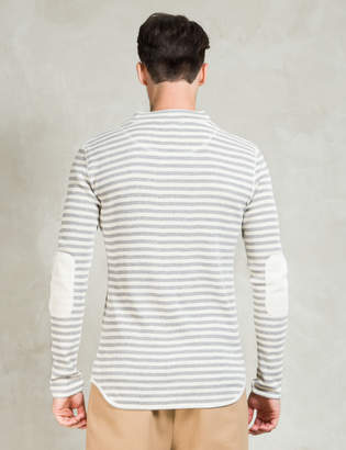 Discovered Navy L/S Border Waffle T-Shirt