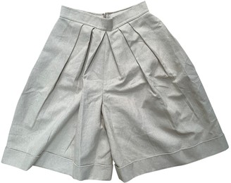 DELPOZO Beige Cloth Shorts for Women