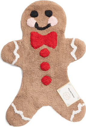 TJMAXX 20X32 Gingerbread Cookie Figural Bath Rug, Cotton