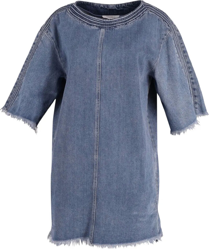 Chloé Vintage Frayed-Edge Denim Dress