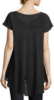 Thumbnail for your product : Eileen Fisher Confetti Laser-Cut Silk Top, Petite