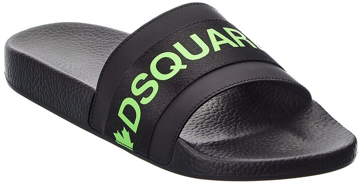 DSQUARED2 Leather-Trim Slide Sandal - ShopStyle
