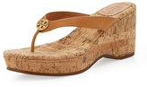 Thumbnail for your product : Tory Burch Suzy Logo Thong Wedge Sandal, Tan