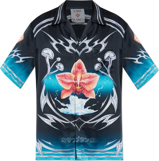 Casablanca Cuban Collar Short-Sleeved Shirt