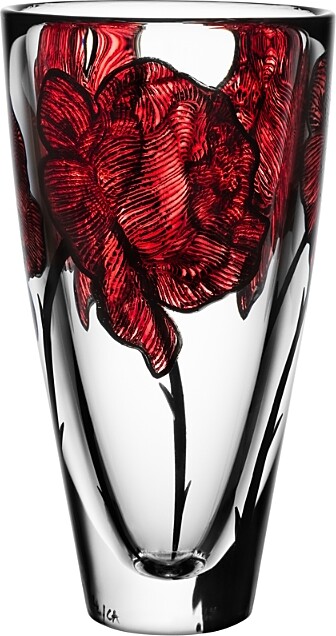 Kosta Boda Tattoo Vase Red