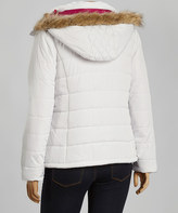 Thumbnail for your product : Dollhouse White & Fuchsia Hooded Puffer Jacket - Plus