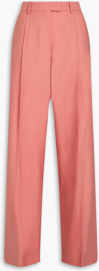 ANOTHER TOMORROW Pleated wool-crepe wide-leg pants