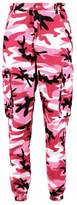 Thumbnail for your product : boohoo Mid Rise Pink Camo Twill Cargo Jeans