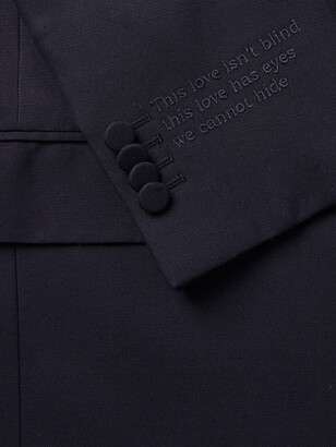 Valentino Satin-Trimmed Embroidered Silk-Shantung Tuxedo