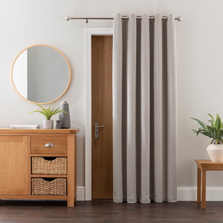 Dunelm Oslo Grey Thermal Eyelet Door Curtain Grey ShopStyle