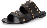 Thumbnail for your product : Lanvin Studded Leather Two-Band Mule, Black