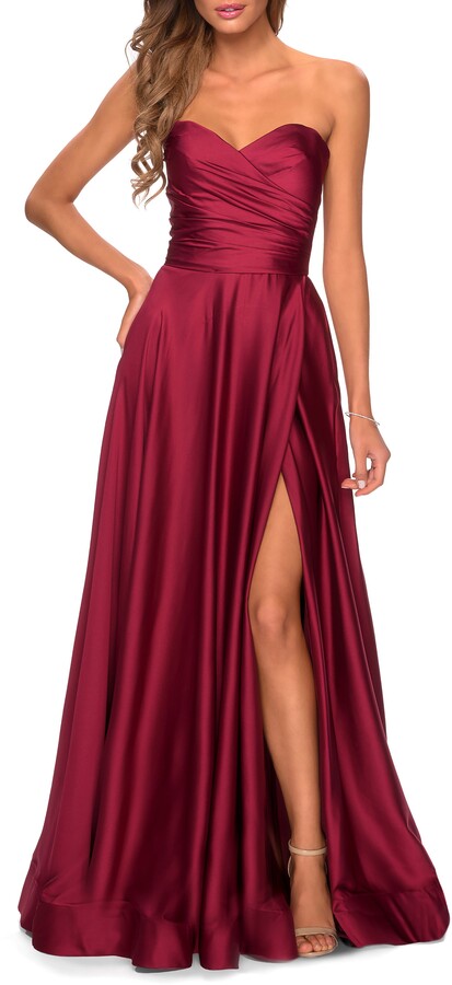 strapless long gown