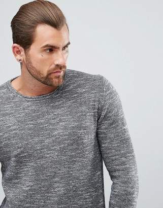 Pull&Bear Crew Neck Knitted Jumper In Grey