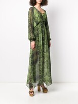 Thumbnail for your product : John Richmond Snakeskin-Print Silk Maxi Dress