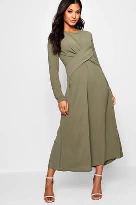 boohoo Knot Front Culotte Jumpsuit