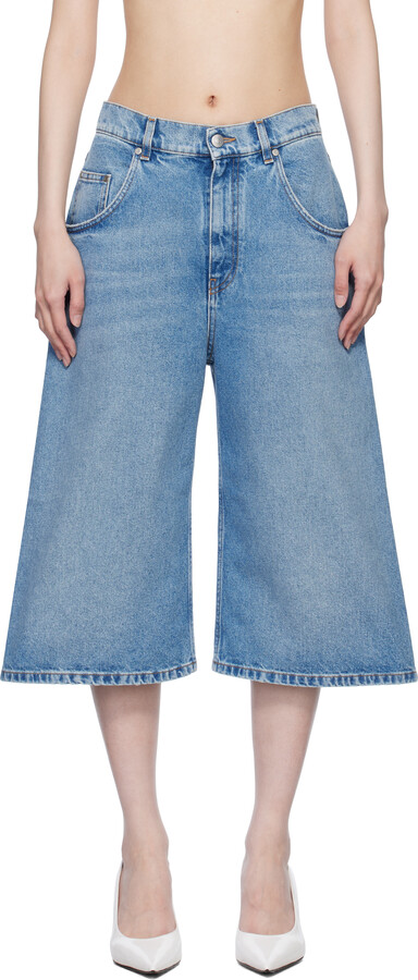 Stella McCartney Blue Vintage Wash Denim Shorts