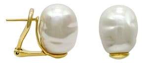 Majorica 12MM White Baroque Pearl Earrings