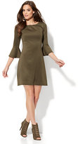 Thumbnail for your product : New York and Company Must-Have Bell-Sleeve Solid Fit & Flare Dress