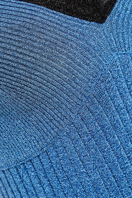 M Missoni Metallic ribbed-knit maxi dress - Blue - IT 40