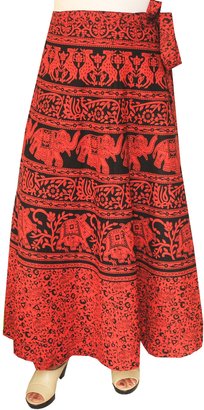 Maple Clothing Womens Long Skirt Wrap Around Printed Cotton India Clothes