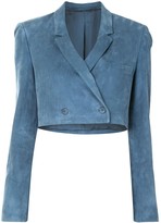 Thumbnail for your product : Sally LaPointe Cropped Suede Blazer