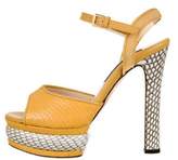Thumbnail for your product : Chrissie Morris Python Farrah Sandals Yellow Python Farrah Sandals