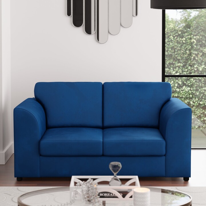 Dunelm Blake Soft Velvet 2 Seater Sofa Royal Blue ShopStyle