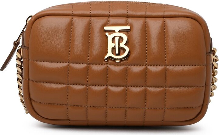 Lola Mini Leather Shoulder Bag in Beige - Burberry
