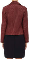 Thumbnail for your product : Barneys New York Women's Leather Moto Jacket - Burgundy