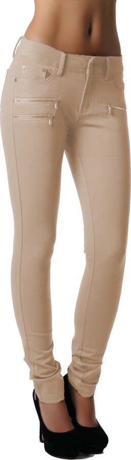 Beige Skinny Fit Imported Cotton lycra Jegging