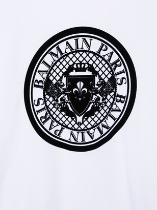 Balmain Kids TEEN logo-print cotton hoodie