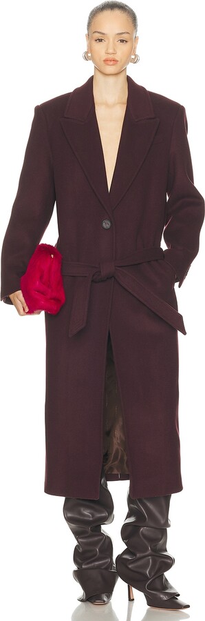 ATTICO Long Coat in Burgundy